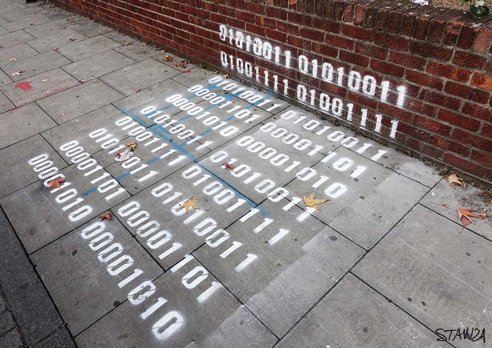 The Binary Graffiti Club by Stanza artworks in the city