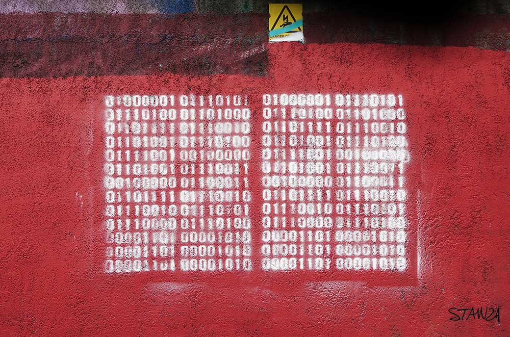 The Binary Graffiti Club by Stanza artworks in the city